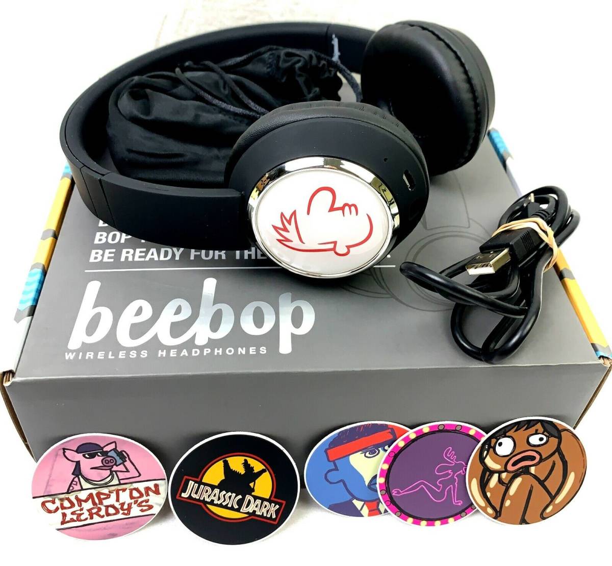 Beebop Wireless Bluetooth On Ear Headphones Jurassic Dark Compton Leroy's 海外 即決