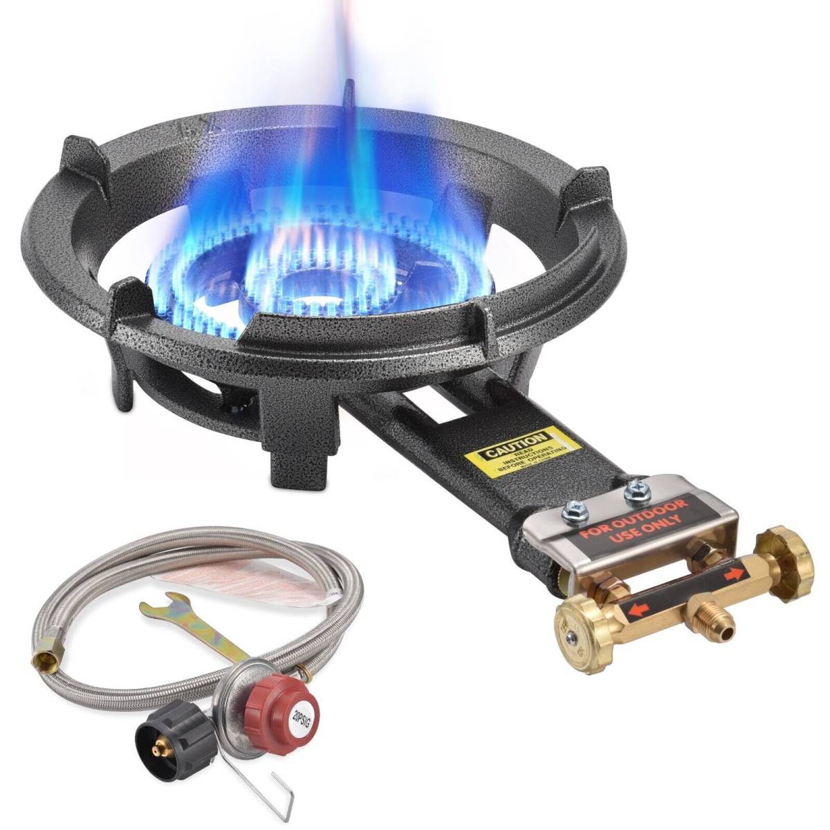 80,000 BTU Portable Camping Propane Burner Stove Heavy Duty Cast ...