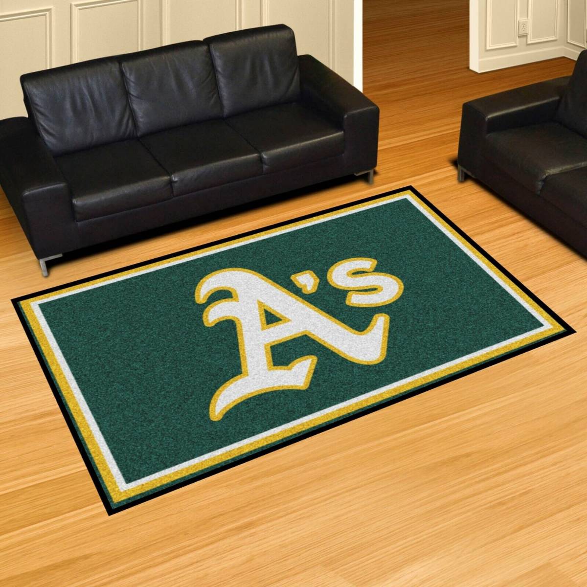 Oakland Athletics 5' X 8' Decorative Ultra Plush Carpet Area Rug 海外 即決