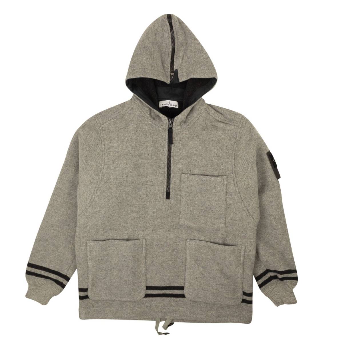 NWT STONE ISLAND Grey Short Pullover Wool Coat Size L $1190 海外 即決