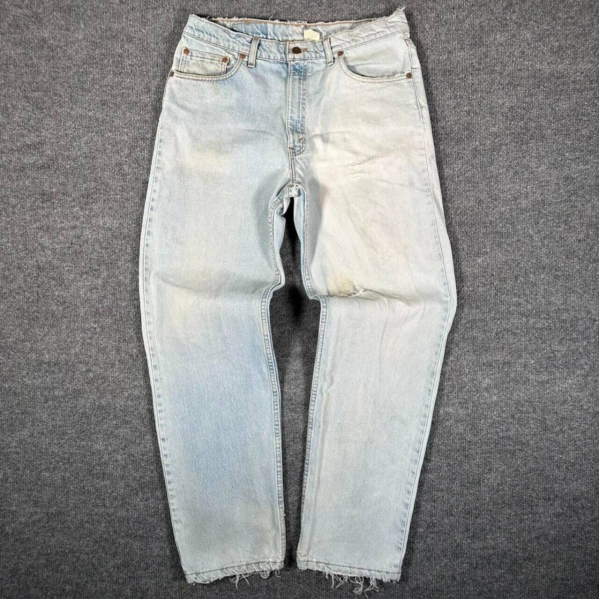 VINTAGE levis 550 jeans mens 36x32 blue light wash denim relaxed fit usa 90s 海外 即決