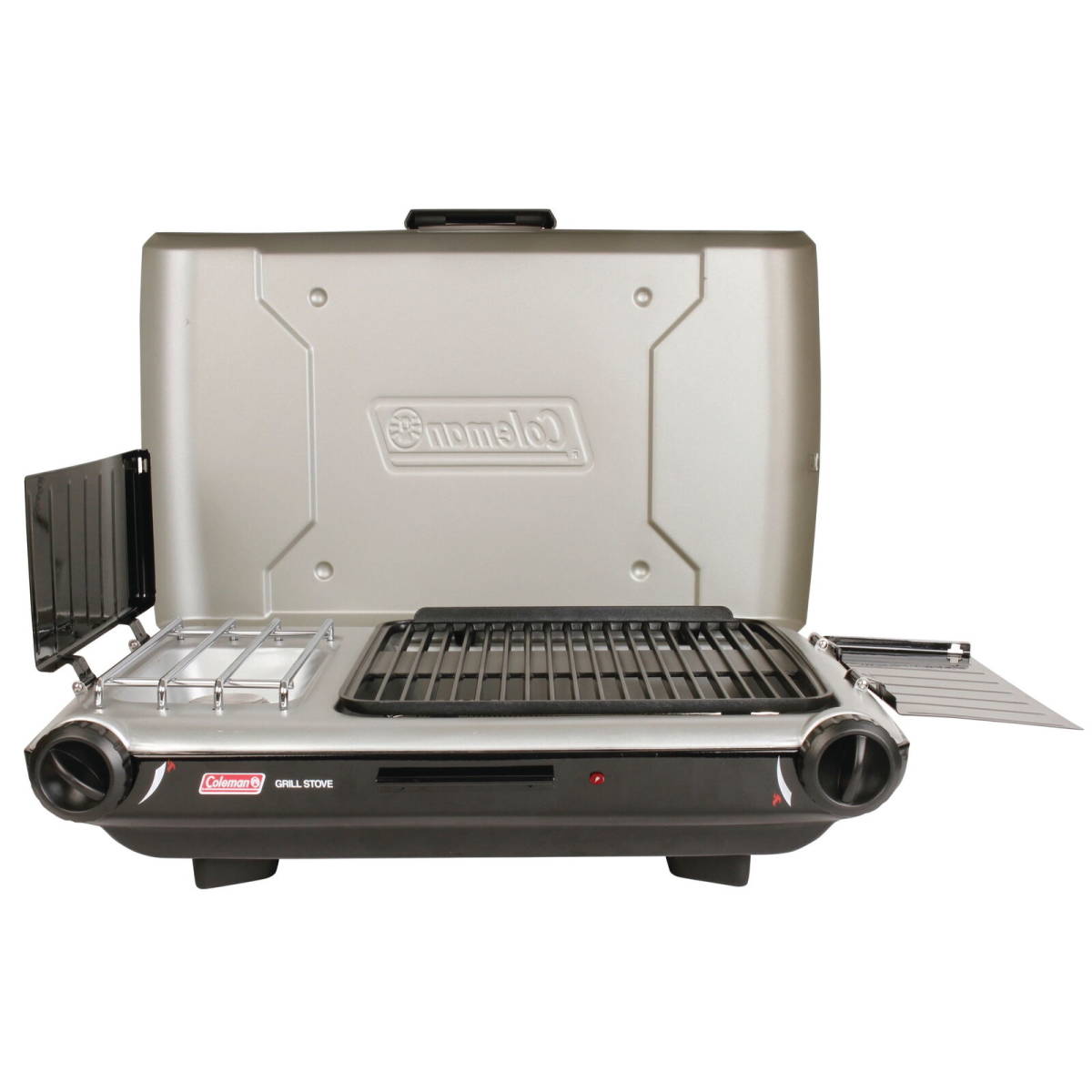 Tabletop Propane Gas Camping 2-in-1 Grill BBQ Stove 2-Burner Cooking Grill, Gray 海外 即決