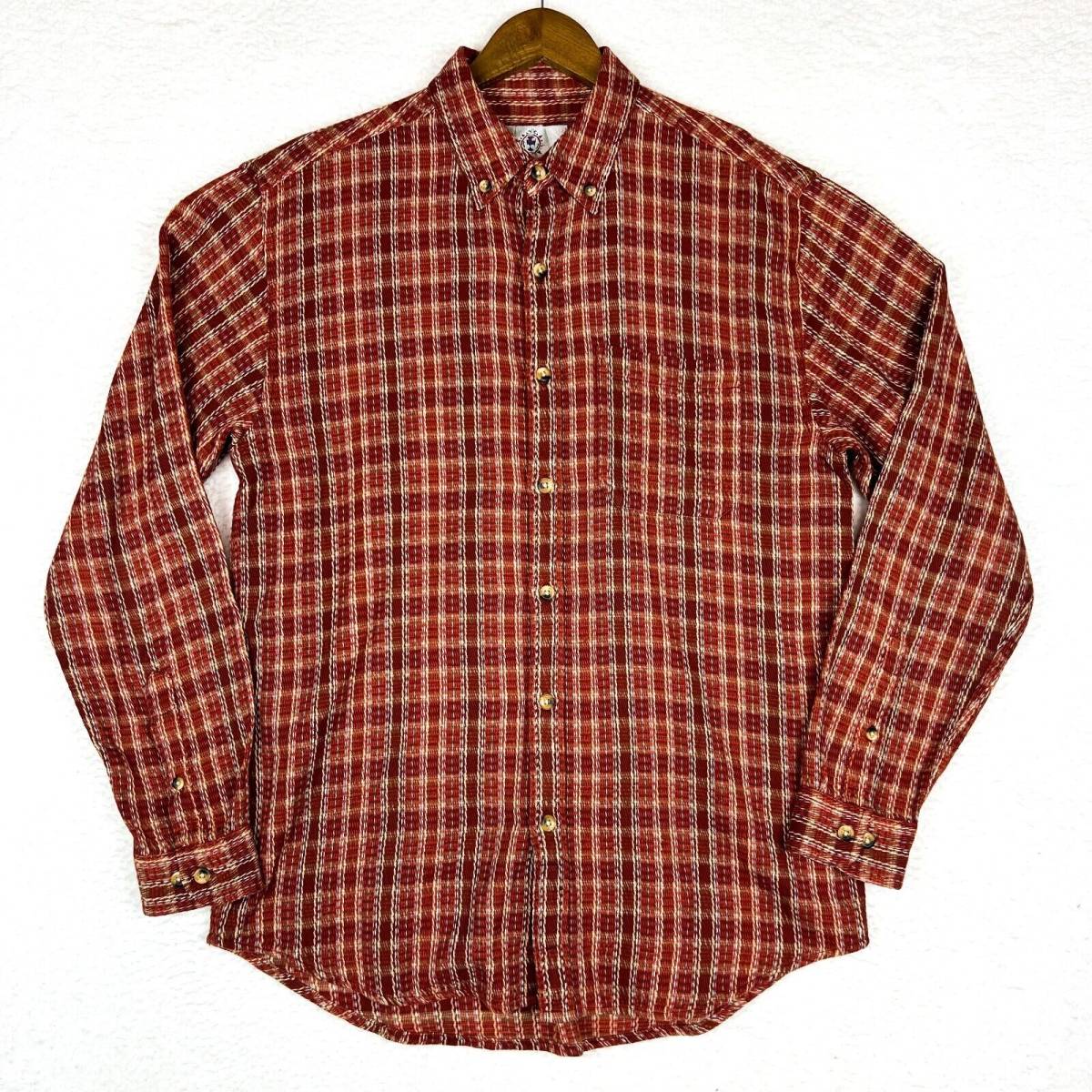 Vintage The Territory Ahead Textured Flannel Shirt M Button Up Men's Plaid 海外 即決