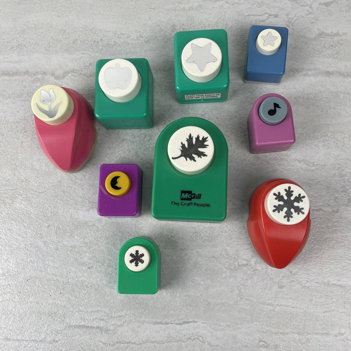 Lot of 9 Various Brands Paper Punches Various Shapes McGill Carl Korea Crafting 海外 即決