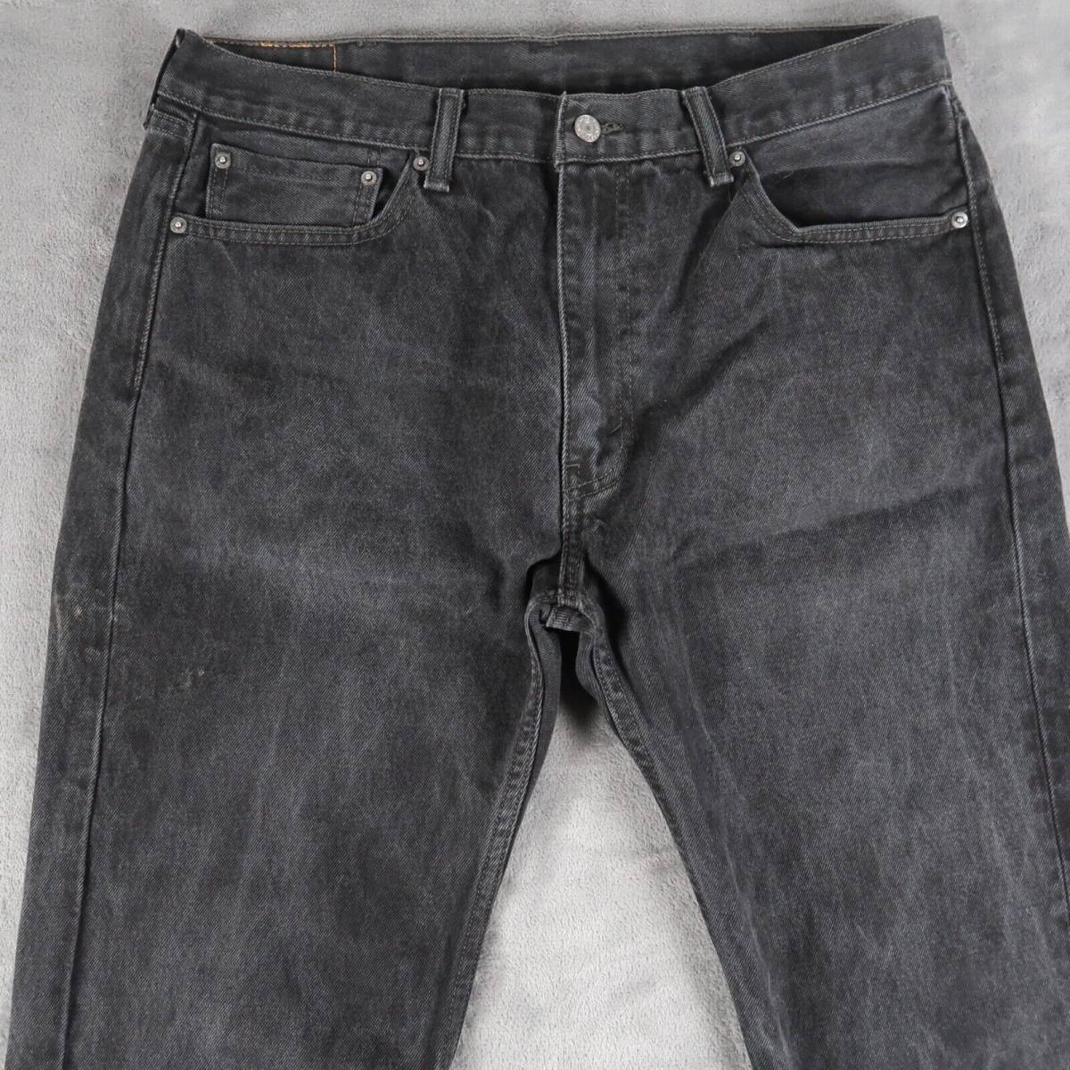 Levi's 505 Mens 38x34 Regular Straight Fit Denim Jeans Black 海外 即決
