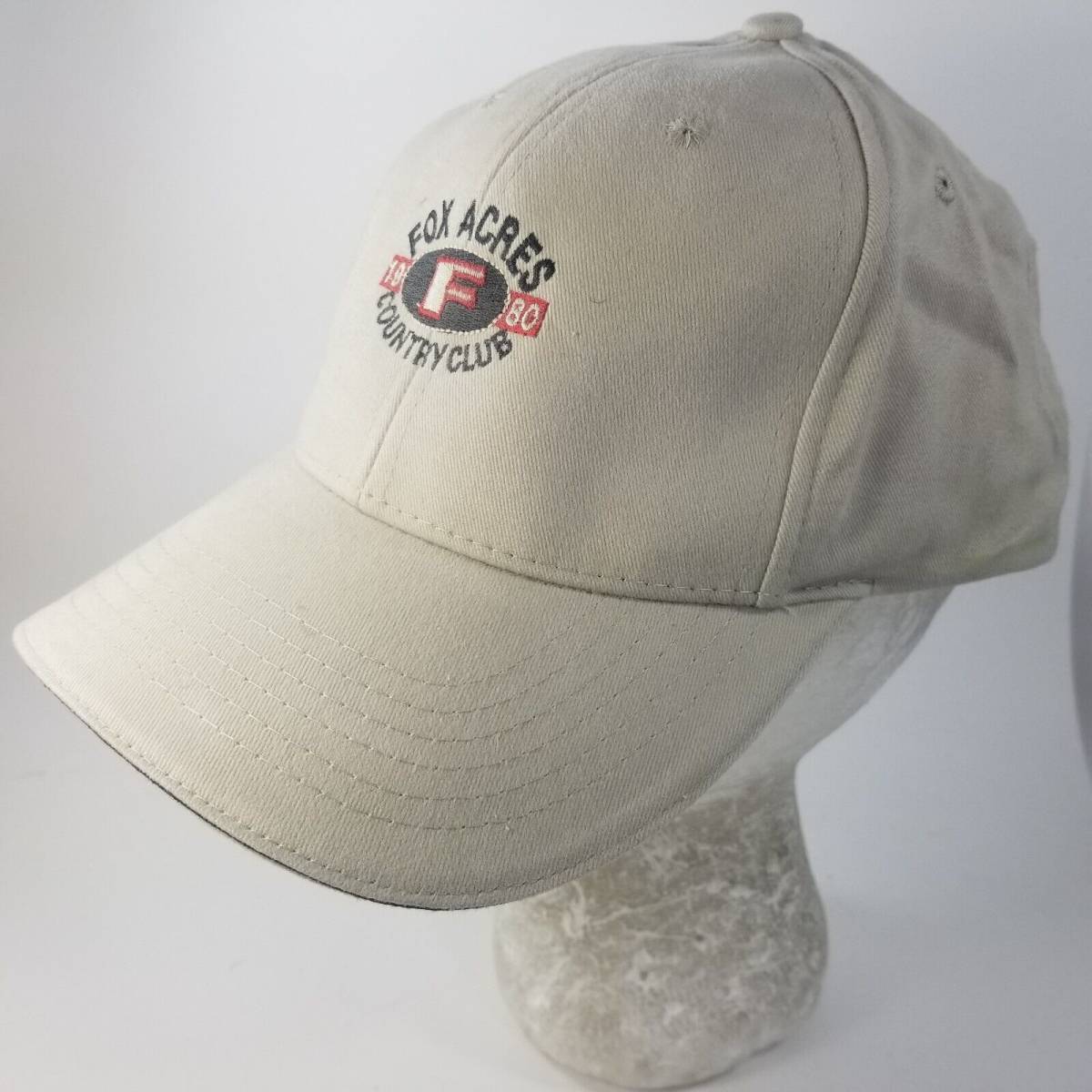 Fox Acres Country Club Hat Cap Beige Baseball Golf Strapback Adjustable 海外 即決