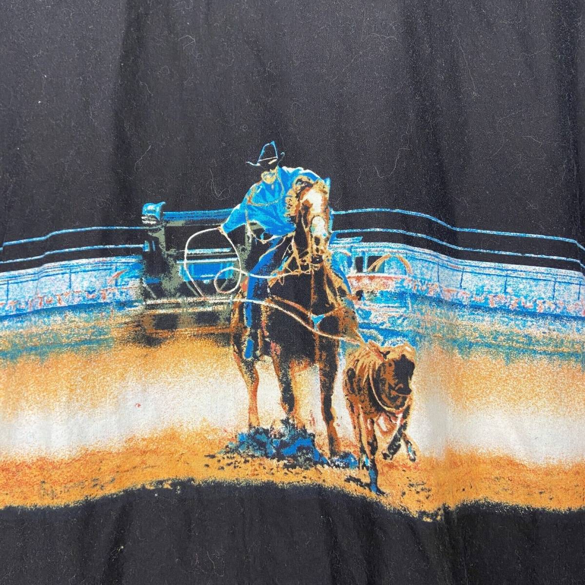 VTG Corral West Ranchwear Men's Rodeo Cowboy Pearl Snap Western Shirt Sz XXXLT 海外 即決