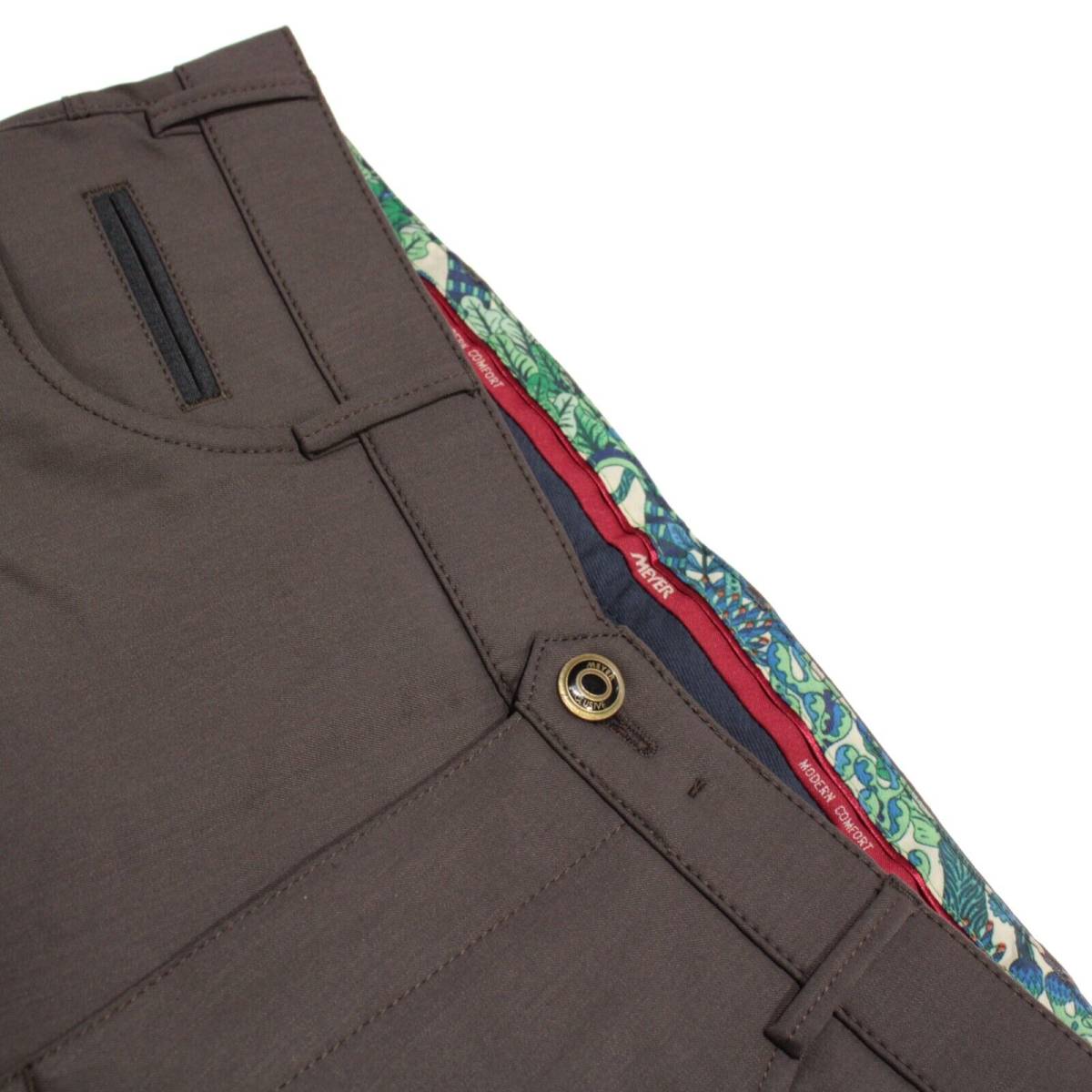 Meyer NWT 5 Pocket Jean Cut Pants Size 36 x 34 US Arizona Solid Brown Wool Blend 海外 即決