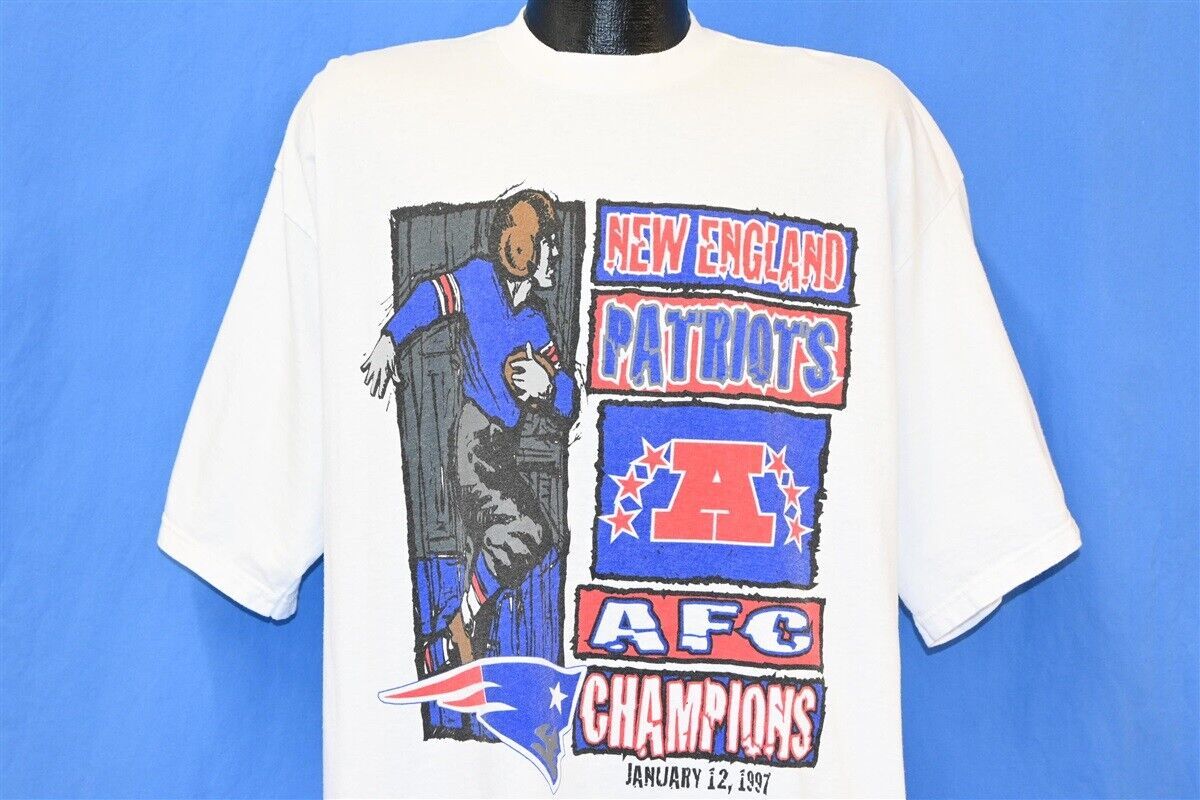 vtg 90s NEW ENGLAND PATRIOTS AFC CHAMP 1997 NFL LOGO STARTER t-shirt FOOTBALL XL 海外 即決