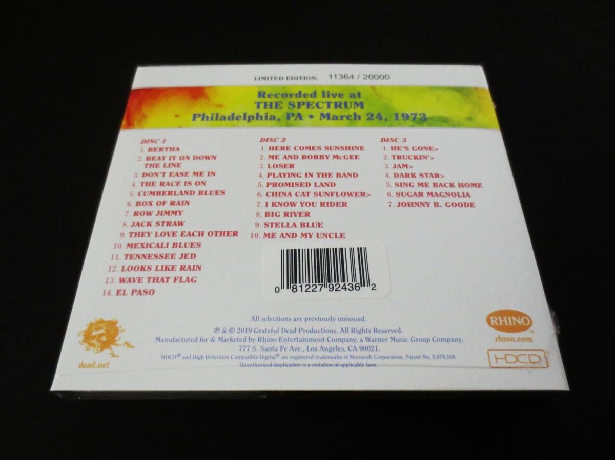 Grateful Dead Dave's Picks 32 Thirty Two Spectrum Philadelphia PA 3/24/73 3 CD 海外 即決