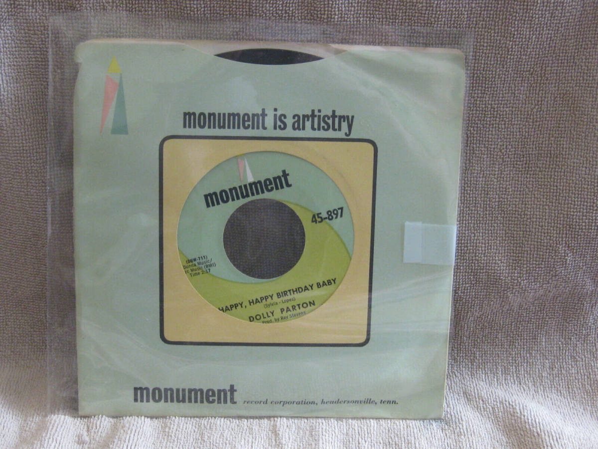 Dolly Parton Happy Happy Birthday Baby (1965) Monument vinyl 45 single 7" MINT 海外 即決