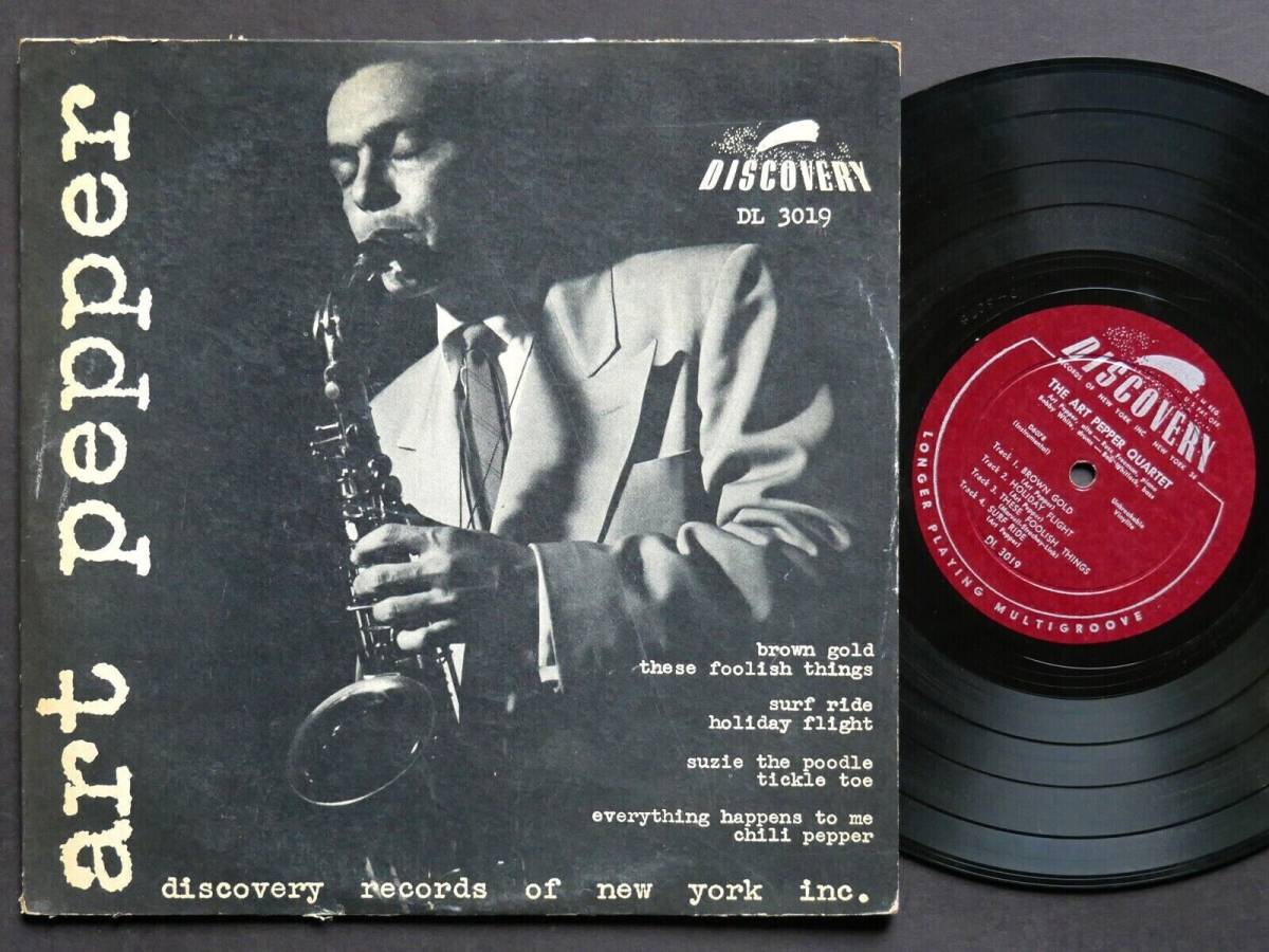 Art Pepper Quartet 10" LP DISCOVERY DL 3019 US 1953 DG MONO Hampton Hawes 海外 即決