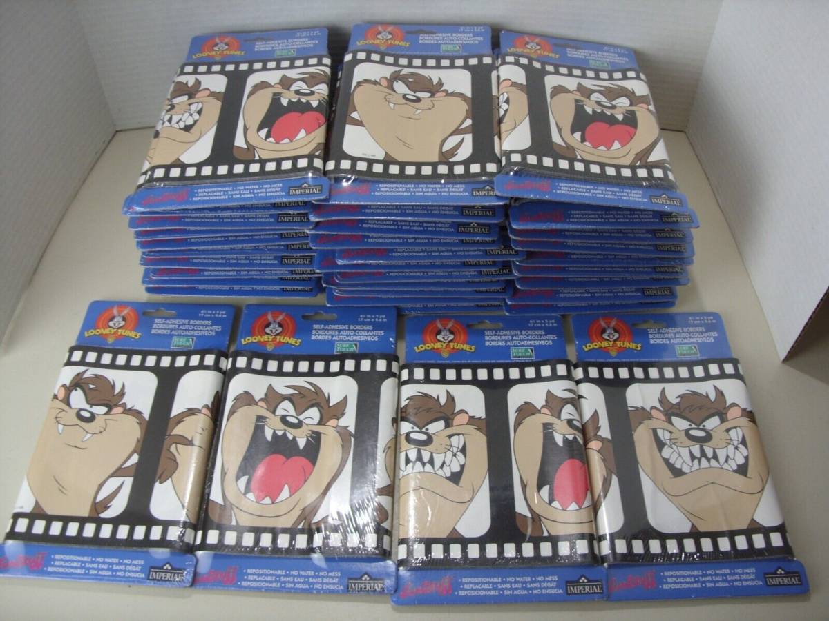 Imperial Wall Covering Inc. Looney Tunes Taz Self Adhesive Borders Lot of 29 New 海外 即決