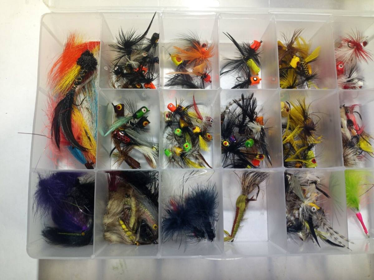 Fly Fishing Lot of Poppers with box & others 海外 即決