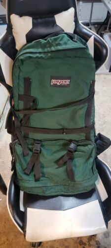 Vintage Jansport Green Large Hiking Backpack Bag Camping Mountaineering Pack 海外 即決