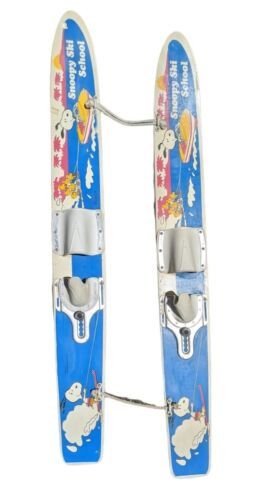 Vintage Snoopy Ski School Water Ski 47" Wood Adjustable Kids Small Adult 海外 即決