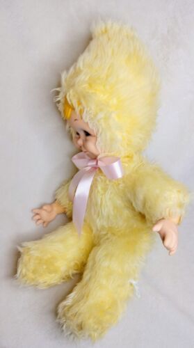 Rushton Snow Baby Yellow Plush Doll Rubber Face 20 Inch Ribbon Rare Vintage 海外 即決 - 4