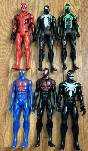 (6) Marvel Hasbro 12” Action Figures Lot Spider-Man Venom Carnage 2099 Black 海外 即決