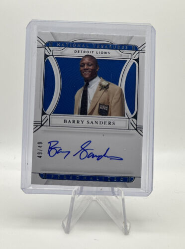 2021 Panini National Treasures Personalized Barry Sanders On Card Auto 49/49 海外 即決