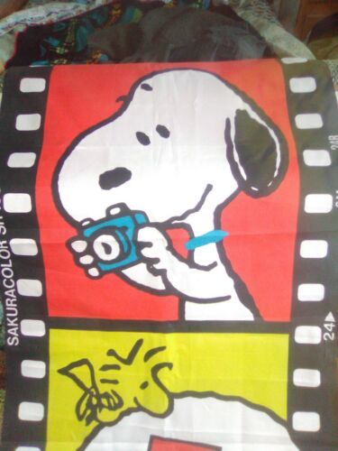 Vintage Peanuts Snoopy Woodstock very rare Curtain Hanging Art film strip 6'6" 海外 即決