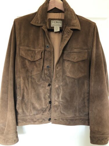 LL Bean cowhide suede trucker Leather jacket, Size S 海外 即決