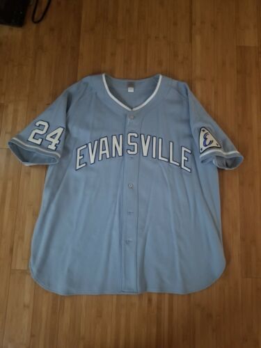 Vintage Ebbets Field Flannels Evansville #24 Wool Jersey Size XXXL 海外 即決