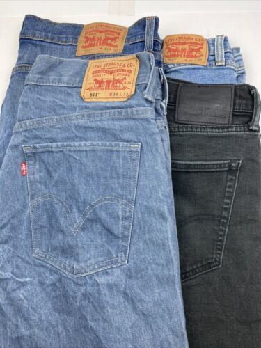 Lot of 4 Levi's 511 Skinny Fit Blue/Gray Jeans Men's Size 36x32 海外 即決