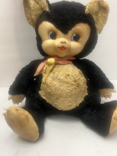 Rare vintage RUSHTON 17" Teddy Bear Rubber faced Stuffed Animal 海外 即決