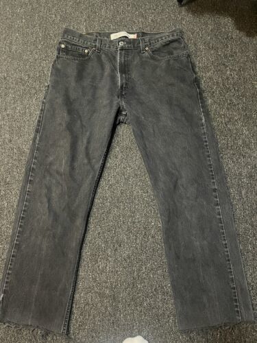 Vintage Levis Mens 505 Straight Jeans black Regular Denim 34 x 32 USA 海外 即決