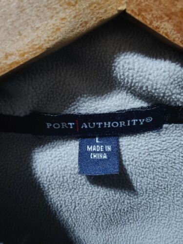 Port Authority Full Zip Fleece Lined Jacket Zippered Pockets LS Black Men's Lrg 海外 即決 - 3
