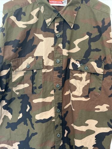 Vintage Winchester Shirt Mens Large Green Camo Button Up Long ...