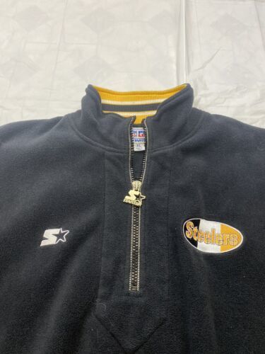 Vintage Starter NFL Pittsburgh Steelers Pullover Fleece Jacket Size XL 海外 即決 - 1