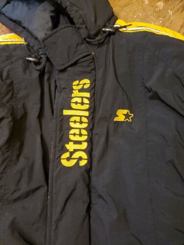 Vintage Pittsburgh Steelers Starter Pro Line Puffer Jacket/ Removable Hood 海外 即決 - 3