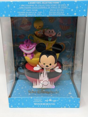 WDW 50th Kingdom Of Cute Wonderground Teacups Figurine Disney Parks 海外 即決 - 1