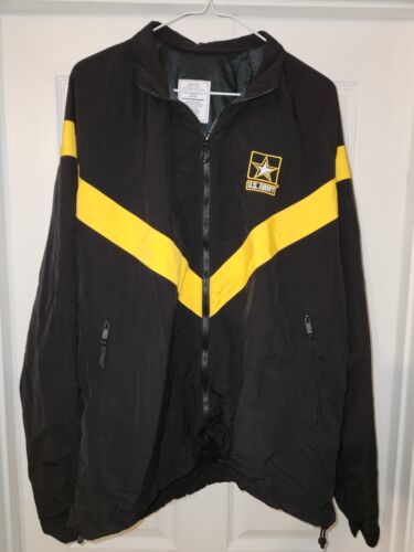 US Army APFU (Army Physical Fitness Uniform) Jacket Black & Gold - Large/Long 海外 即決