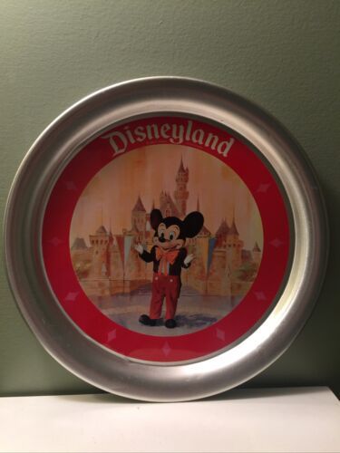 RARE Vintage Disneyland Mickey Mouse Souvenir Metal Plate Tray 11" JAPAN DISNEY 海外 即決