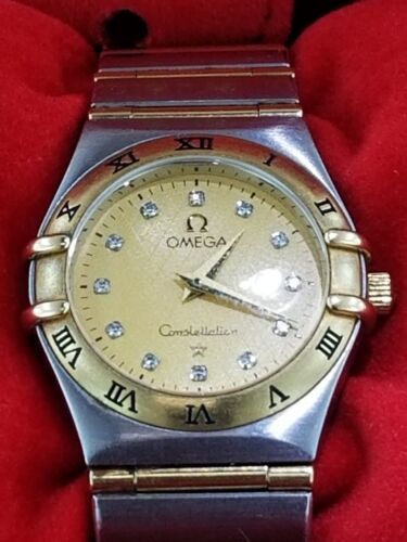 Ladies Omega Constellation 18K Gold & SS Watch - Diamond Dial 海外 即決 - 1
