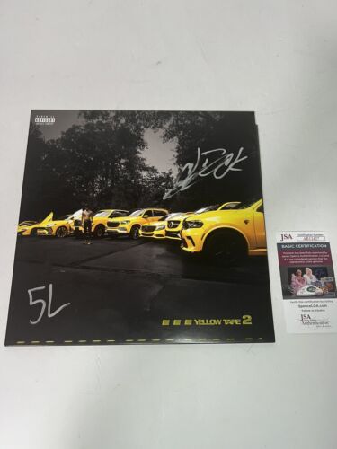 Key Glock Autographed Yelロウ Tape Signed Vinyl with “5L” inscription - JSA COA! 海外 即決