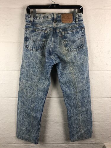 Vintage Levis 501 Denim Jeans USA 501-0109 Acid Wash Size 31 27.5 Button Fly 海外 即決