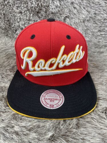 Mitchell & Ness Houston Rockets Old Logo Red Snapback Hat Hardwood Classics 海外 即決