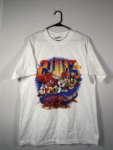 Vintage Looney Tunes T Shirt 2003 Six Flags Men’s L Roller coaster NWT 海外 即決