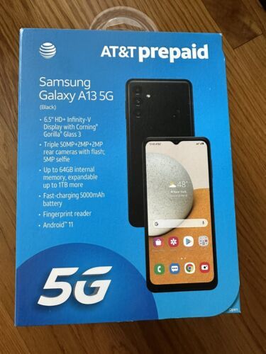 NEW! AT&T Prepaid Samsung Galaxy A13 5G 64GB Black SM-A136U Smartphone/Cellphone 海外 即決