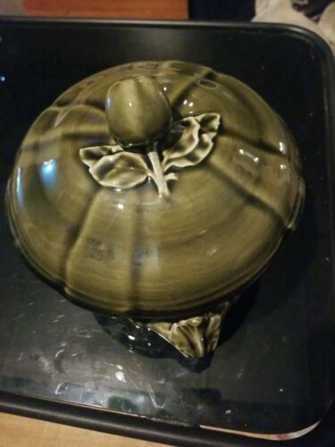 Luneville Louis Xv Moss Green Covered Dish 海外 即決