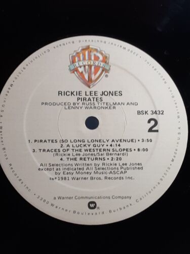 Rickie Lee Jones Pirates 1981 Warner Bros. Records BSK 3432 tested V5 海外 即決 - 3