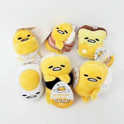 Gudetama The Lazy Egg Complete Set of 6 Cutie Cuffs Plush Slap Band Bracelets 海外 即決