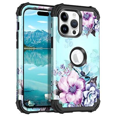 iPhone 14 Pro Max 5G Case Floral Shockproof Hard PC Soft Silicone Bumper Cover 海外 即決