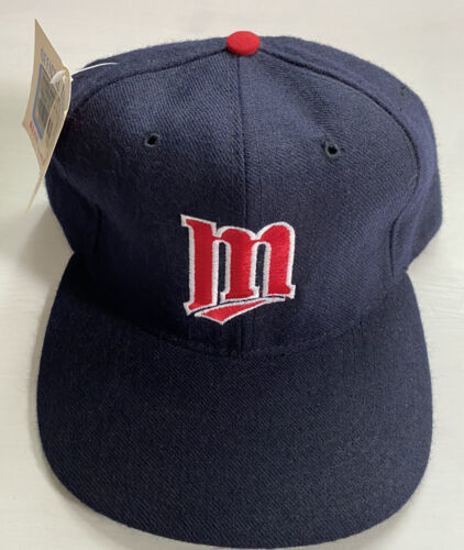Rare Vintage NWT Minnesota Twins New Era Plain Logo SnapBack Hat Cap MLB Wool 海外 即決