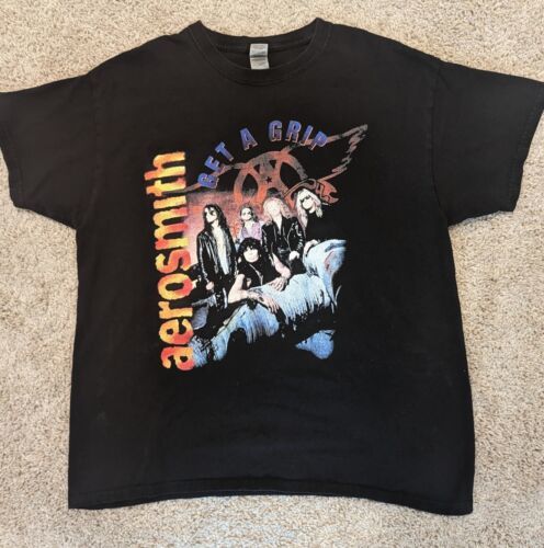 Aerosmith 1994 World Tour Get A Grip Black Concert T Shirt Mens Size L 海外 即決