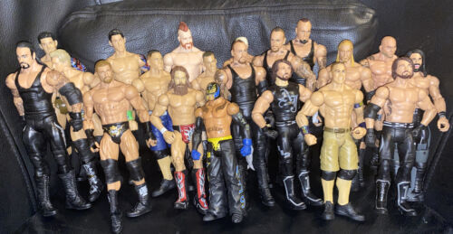 WWE Lot of 20 Mattel Basic Wrestling Figures WCW WWF 海外 即決