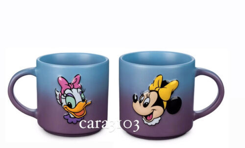 Disney Parks Minnie Daisy Two Tones Purple Blue Ceramic Coffee Mug Ombre Rretro 海外 即決